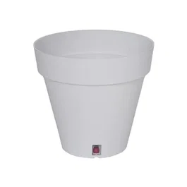 Riviera Pot de fleurs rond Riviera Loft en plastique blanc, Diamètre 29.5 cm, Hauteur 27 cm, 10.5 litres
