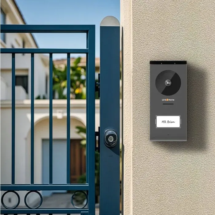 Link2Home Portier vidéo WiFi écran tactile 7'', notifications smartphone, caméra 1080p grand angle 120° - ouverture portail/portillon, vision nocturne, RFID, IP55