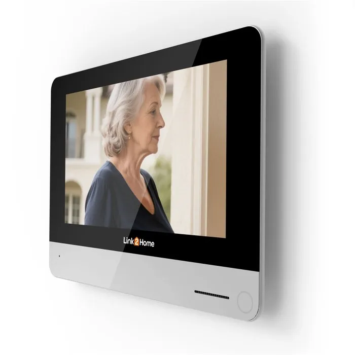 Link2Home Portier vidéo WiFi écran tactile 7'', notifications smartphone, caméra 1080p grand angle 120° - ouverture portail/portillon, vision nocturne, RFID, IP55