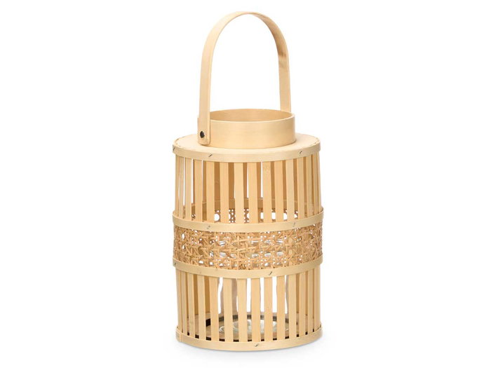 GIFTDECOR Farol Bambu Natural Vela Med - Lot de 6
