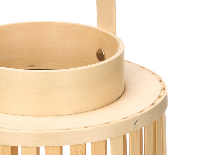 GIFTDECOR Farol Bambu Natural Vela Med - Lot de 6