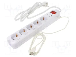 EnerGenie Bloc multiprise parafoudre 5 prises Schuko blanc PCW-MS2G