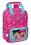 Safta Mochila infantil Sac à dos enfant avec poignées adaptées au chariot Pinypon 20 x 28 x 8 cm, Polyester 300D, Rosa y Azul, 3-99 ans