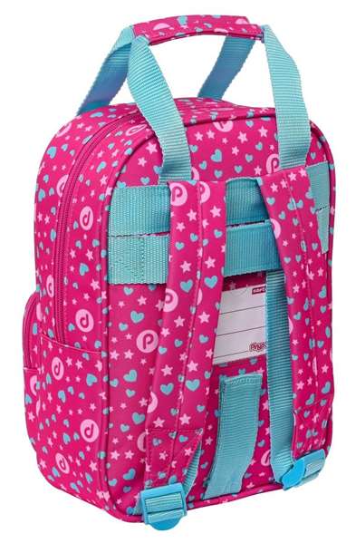 Safta Mochila infantil Sac à dos enfant avec poignées adaptées au chariot Pinypon 20 x 28 x 8 cm, Polyester 300D, Rosa y Azul, 3-99 ans