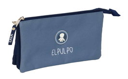Safta Portatodo Triple El Pulpo - Porte-tout triple Octopus bleu, dimensions 22 x 12 x 3 cm, pour enfants à partir de 3 ans