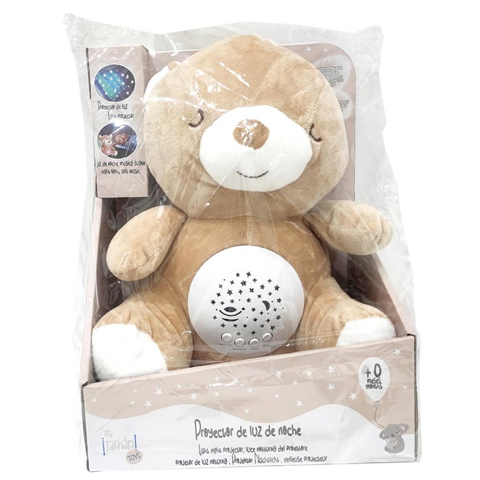 Tachan Peluche Oso Projecteur avec Effets de Lumières Colorées, Musique Relaxante et Nuit - Jouet Bébé 0 Mois+, Électronique Amovible Lavable