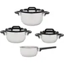 Cosy & Trendy CASCADE - Batterie de cuisine 7 pièces en acier inoxydable, Marmites 16-20-24 cm et Casserole 16 cm avec couvercles, Compatible tous feux dont induction
