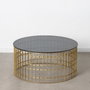 BigBuy Home Table Basse Noir Doré Rond