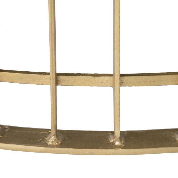 BigBuy Home Table Basse Noir Doré Rond