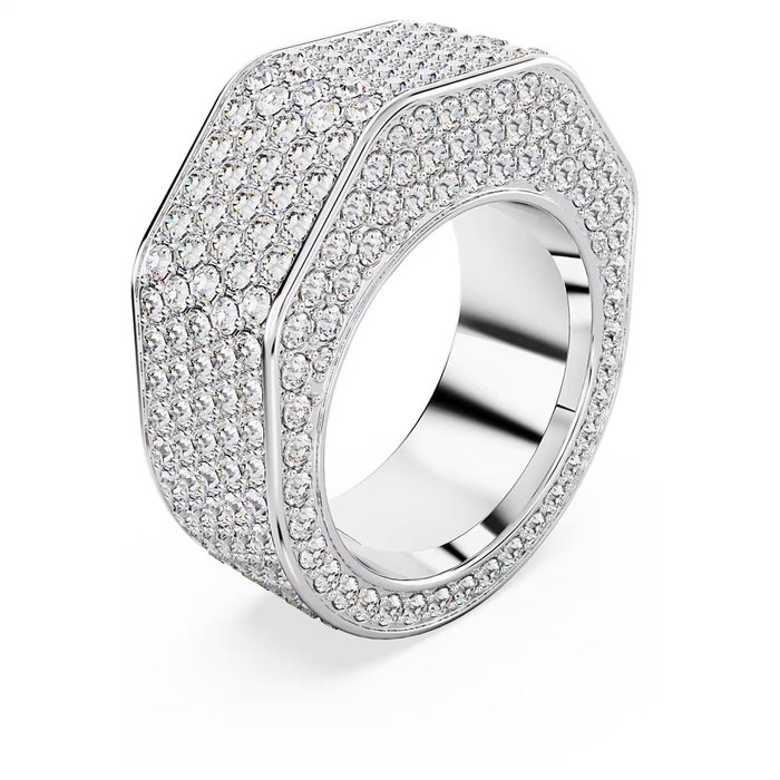 Swarovski Anneau Oct Full Pave Taille 50 Gris