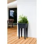 EDA - Veg&Table Aromatique - Potager sur pieds de balcon - 23 L - 38,5 x 38,5 x 68 cm - Gris anthracite - Système de rétention d'eau