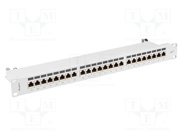 LANBERG Panneau de brassage Cat 7 blanc 24 ports RJ45 1U 19 pouces LANBERG Panneau de brassage Cat 7 blanc 24 ports RJ45 1U 19 pouces