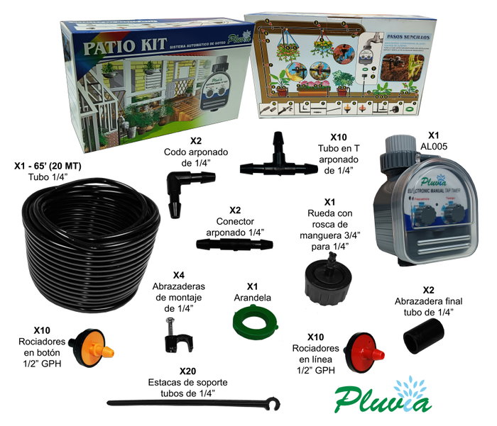 Pluvia Kit de Patio Riego Programmador+Accesorios AL177S Pluvia Kit de Patio Riego Programmador+Accesorios AL177S