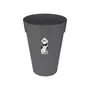 ELHO Loft Urban Pot de fleurs rond, diamètre 42 cm, hauteur 56 cm, Noir 100% recyclé avec réservoir d'eau intégré