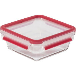 Emsa Clip&Close Contenant de conservation en verre 0,8 L rouge
