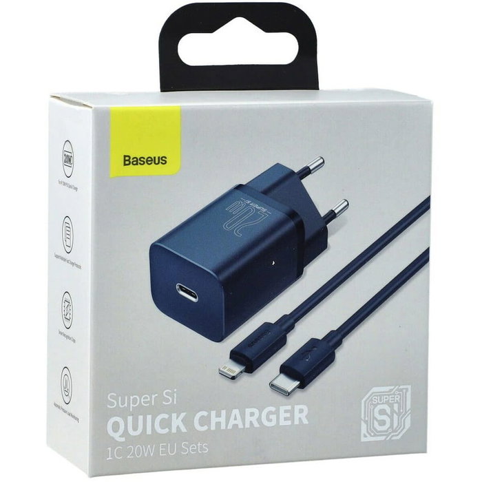 Baseus Chargeur mural TZCCSUP-B03 Bleu 20 W Baseus Chargeur mural TZCCSUP-B03 Bleu 20 W