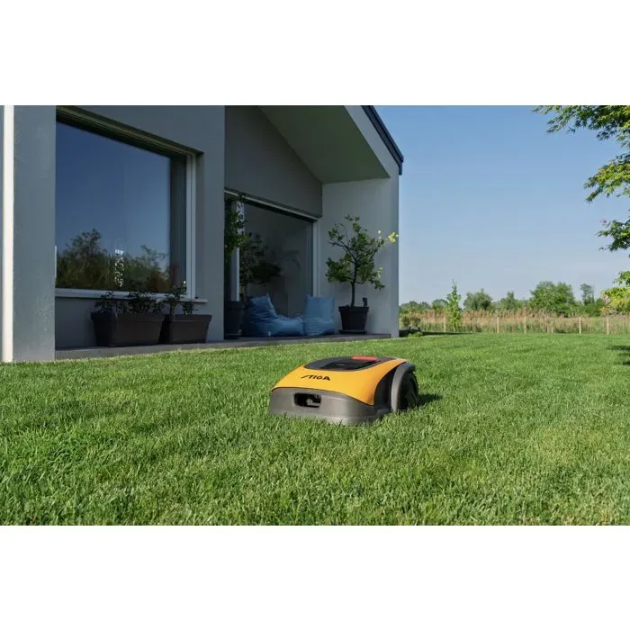 STIGA Robot Tondeuse Connecté sans Fil A 1000 - Jusqu'à 1400 m², Navigation RTK, Coupe 18 cm, Gestion par Application, 7 Zones, Garantie 5 Ans