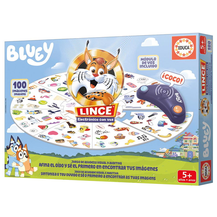 Educa Lince Bluey Electronique 20359 - Jeu de société électronique avec voix - Version espagnole - À partir de 5 ans