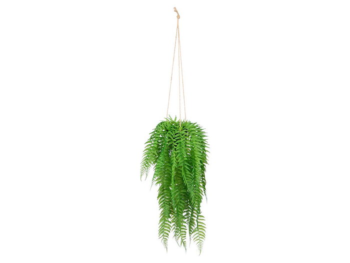 Ibergarden Plante Fougère Suspendue Grande 12x66x12 cm Vert Noir Plastique (Set de 12)