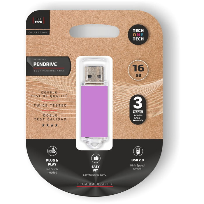 Clé USB Tech One Tech Basic Pourpre 16 GB