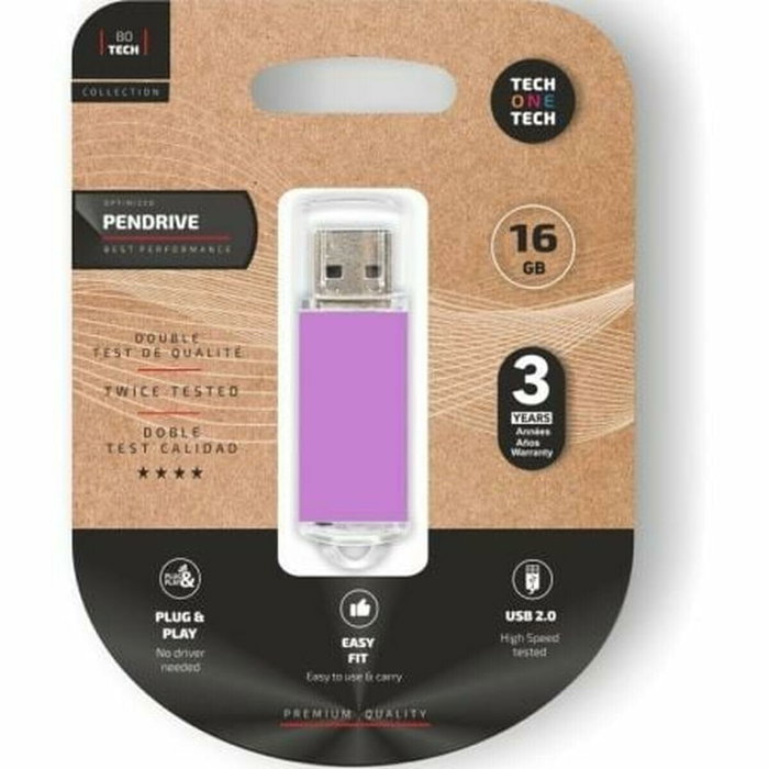 Clé USB Tech One Tech Basic Pourpre 16 GB