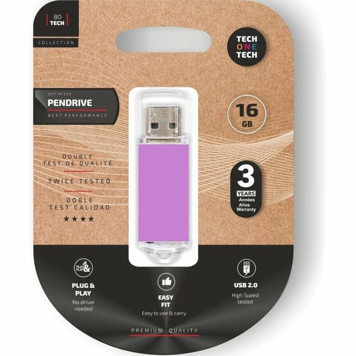 Clé USB Tech One Tech Basic Pourpre 16 GB