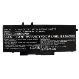 CoreParts Batterie d'ordinateur portable pour Dell 60.80Wh 7.6V 8000mAh