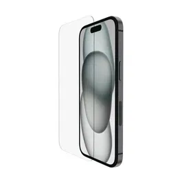 Belkin - Verre Trempé Protecteur d'Écran avec Traitement Antimicrobien pour iPhone 16/15/14 Pro - Protection Haute Résistance