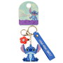 PEERS HARDY Porte-clés Stitch Disney Doré avec Fleur Rouge en 3D et Corréa Thématique