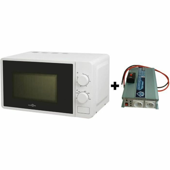 HTC EQUIPEMENTS Pack Convertisseur de Tension 12V/220V 1200W et Micro-ondes High One 20L 700W HTC EQUIPEMENTS Pack Convertisseur de Tension 12V/220V 1200W et Micro-ondes High One 20L 700W