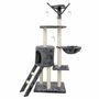 BigBuy Pets Arbre à chat gris avec niche et souris 79 x 34 x 138 cm