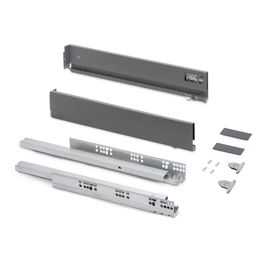 Emuca Tiroir extérieur Vertex avec réglages 3D hauteur 83mm, 40kg, profondeur 450mm, Acier, Gris antracite