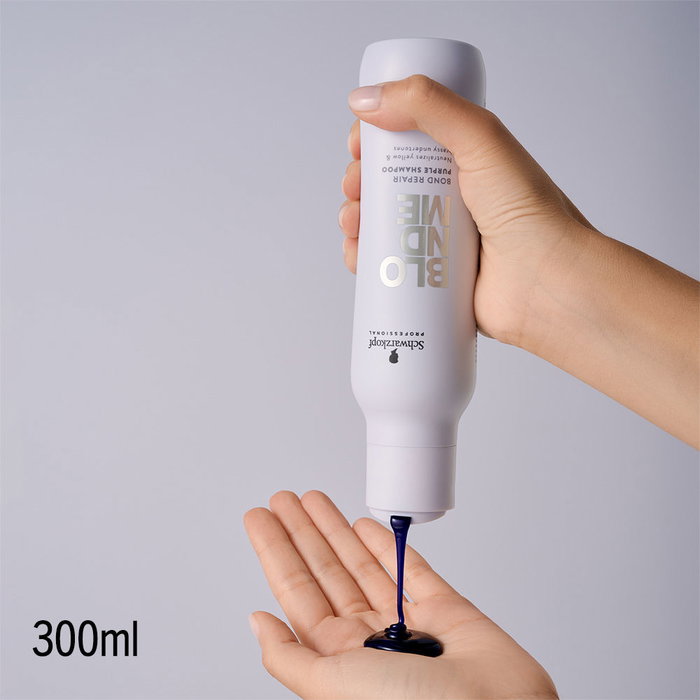 Schwarzkopf BLONDME Champú Morado Bond Repair 300 ml pour Cheveux Blonds Froids