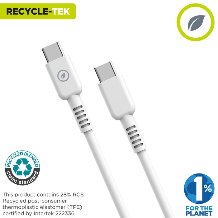 Câble USB-C vers USB-C Muvit for Change Blanc 3 m