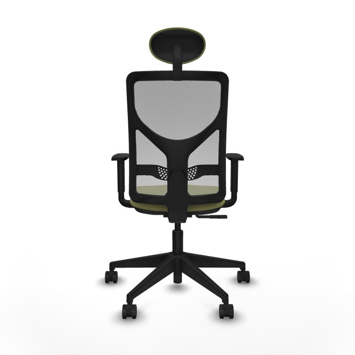 Piqueras y Crespo Chaise de Bureau Motilla avec Appui-tête, Vert Olive et Gris