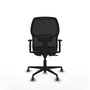 Chaise Alfera Synchro 4 positions tissu Marron foncé Maille Noir Base en nylon noir Accoudoir 1D Sans appui-tête Roulettes 65mm pour moquette