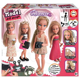 Educa My Model Doll Poupée Créatrice de Mode Design Influencer - Jeu de Stylisme et Déguisement pour Enfants Dès 6 Ans