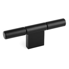 VIEFE Pomo de type T Point en aluminium, noir brossé, 110 mm