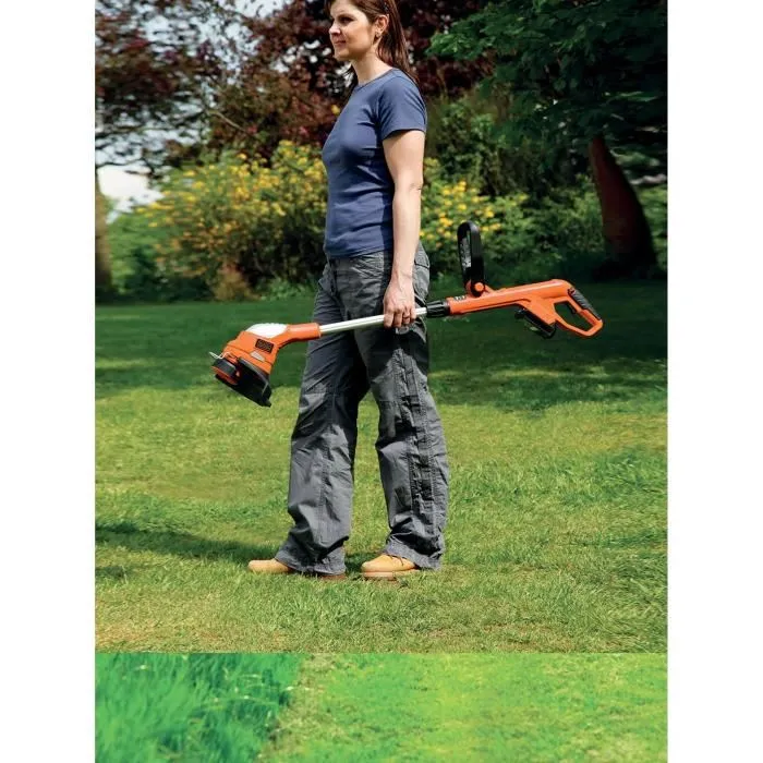 Black + Decker GLC1823L20-QW Coupe-bordure électrique sans fil 18V, largeur de coupe 23 cm, batterie incluse, tête pivotante, tube télescopique