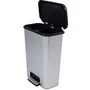 Curver Compatta Duo Poubelle à Pédale de Tri 23L + 23L Gris Aspect Métal Polypropylène