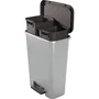Curver Compatta Duo Poubelle à Pédale de Tri 23L + 23L Gris Aspect Métal Polypropylène