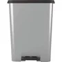 Curver Compatta Duo Poubelle à Pédale de Tri 23L + 23L Gris Aspect Métal Polypropylène
