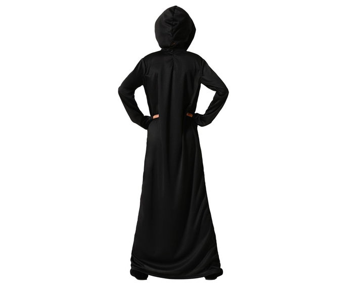 Déguisement Squelette Combinaison avec Capuche pour Enfant 5-6 Ans Unisexe - Idéal Halloween, Noir, Polyester