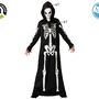 Déguisement Squelette Combinaison avec Capuche pour Enfant 5-6 Ans Unisexe - Idéal Halloween, Noir, Polyester