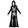 Déguisement Squelette Combinaison avec Capuche pour Enfant 5-6 Ans Unisexe - Idéal Halloween, Noir, Polyester