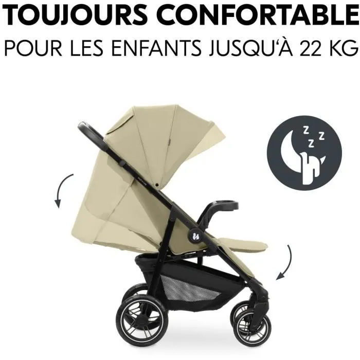 Hauck - Poussette compacte SHOP N CARE - 4 roues anti-crevaison - Dossier et repose-pieds réglables - Pare-soleil UPF 50+ - Panier XL - Olive