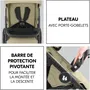Hauck - Poussette compacte SHOP N CARE - 4 roues anti-crevaison - Dossier et repose-pieds réglables - Pare-soleil UPF 50+ - Panier XL - Olive