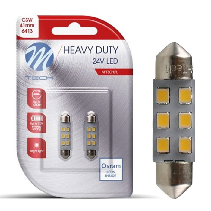 M-Tech Ampoule LED C5W C10W 41mm 24V Blanc M-Tech Ampoule LED C5W C10W 41mm 24V Blanc