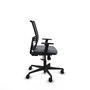 Chaise Yunquera Synchro 4 positions tissu Gris Maille Noir Base en nylon noir Accoudoir 1D Sans appui-tête Roulettes 65mm nylon