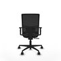Chaise Yunquera Synchro 4 positions tissu Gris Maille Noir Base en nylon noir Accoudoir 1D Sans appui-tête Roulettes 65mm nylon